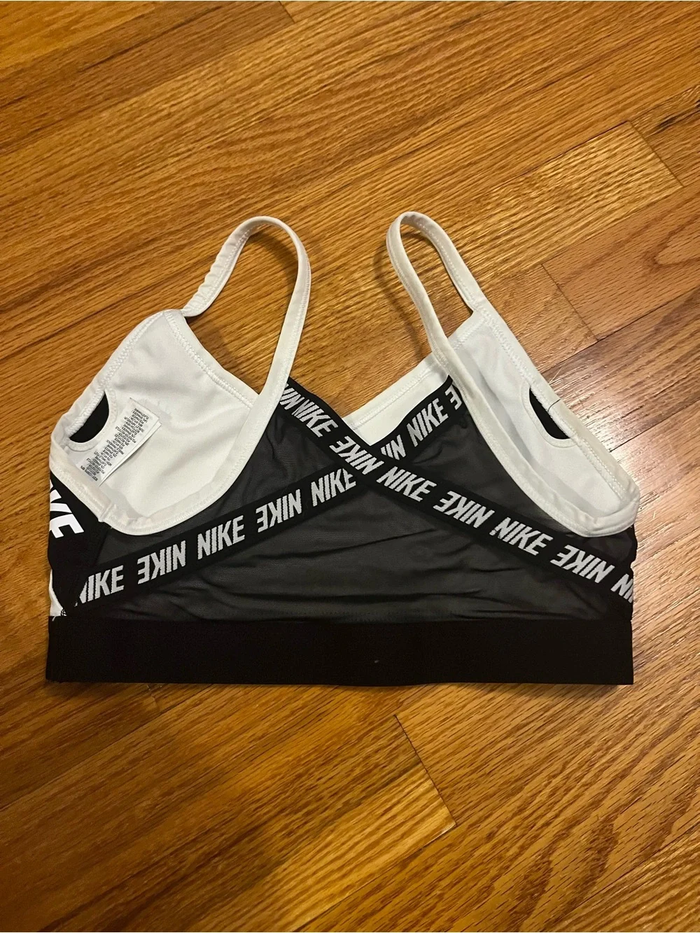Nike Women's White & Black Logo Sports Bra